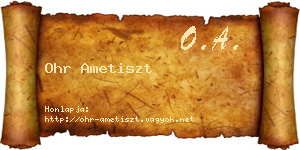 Ohr Ametiszt névjegykártya
